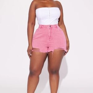 Pink Women's Distressed Denim Shorts NWT